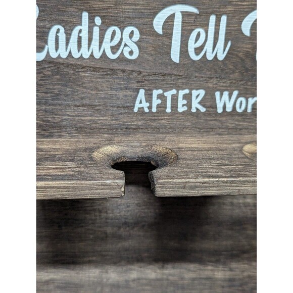 Wood‎ Sign Coffee Wine How BOSS ladies tell time - Picture 4 of 8